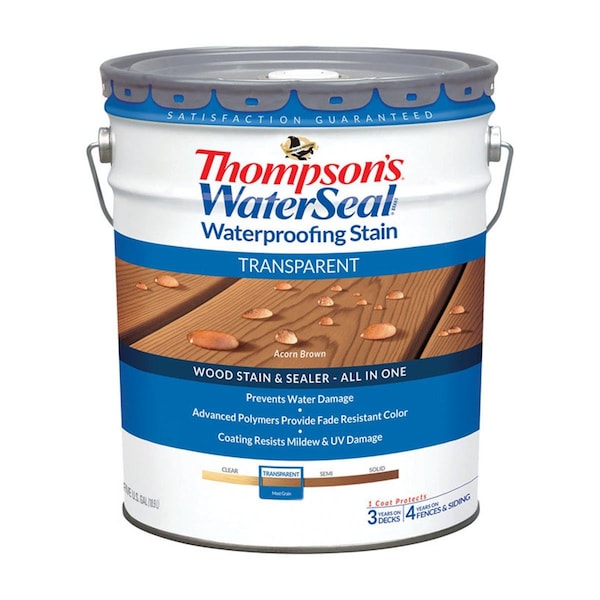 Thompsons Waterseal Transparent Chestnut Brown Waterproofing Wood Stain & Sealer, 5 gal TH6216 - main